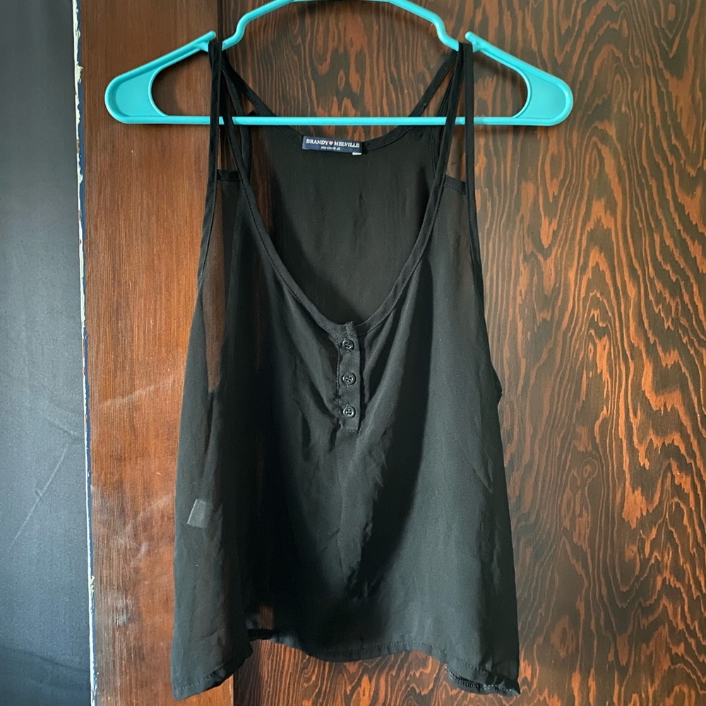 Black sheer crop tank